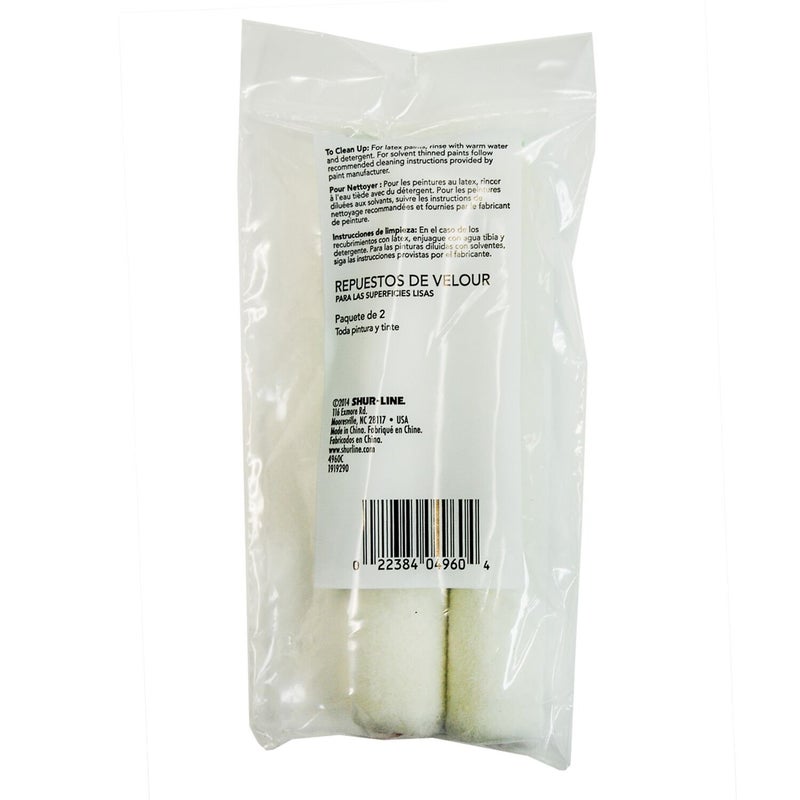 Shur-Line 2006702 6-Inch Velour Mini Roller Cover Refills, 2-Pack - Image 3